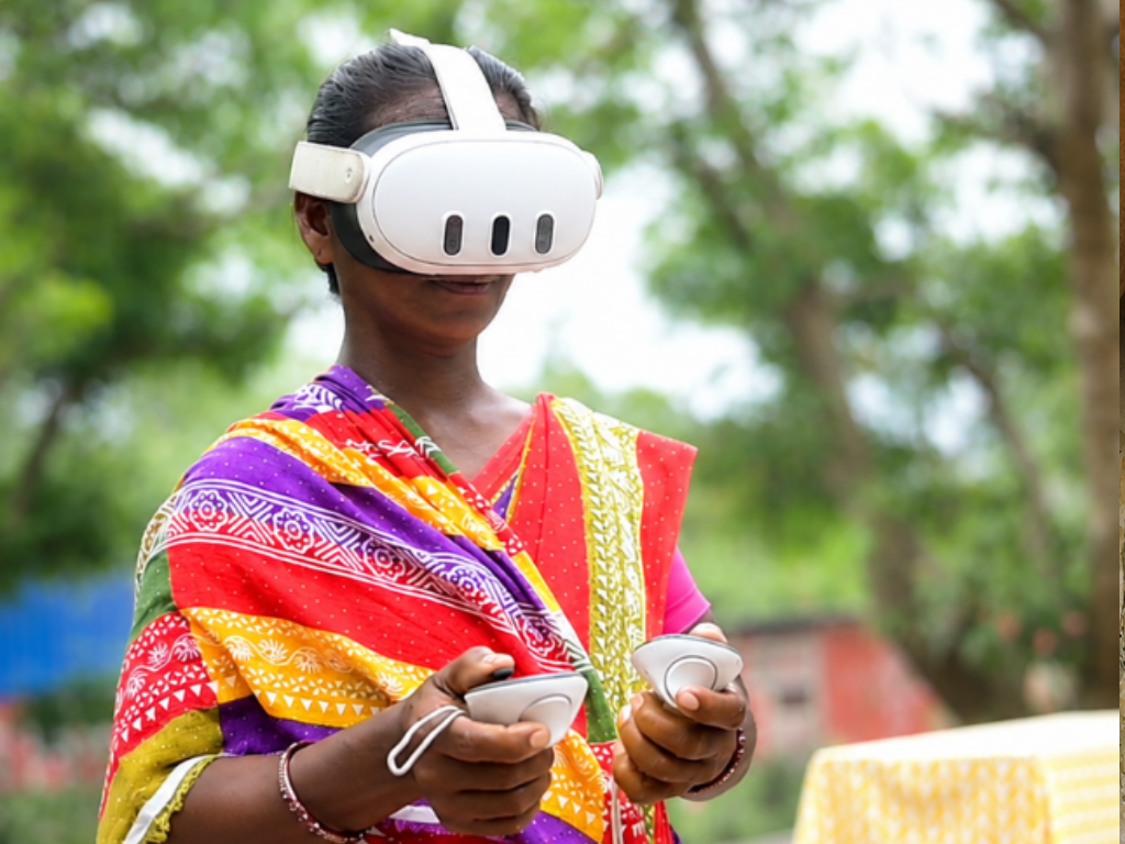 VanaDrishti VR training with a virtual reality headset