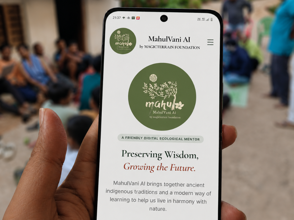 Mahul Vani AI app on a smartphone